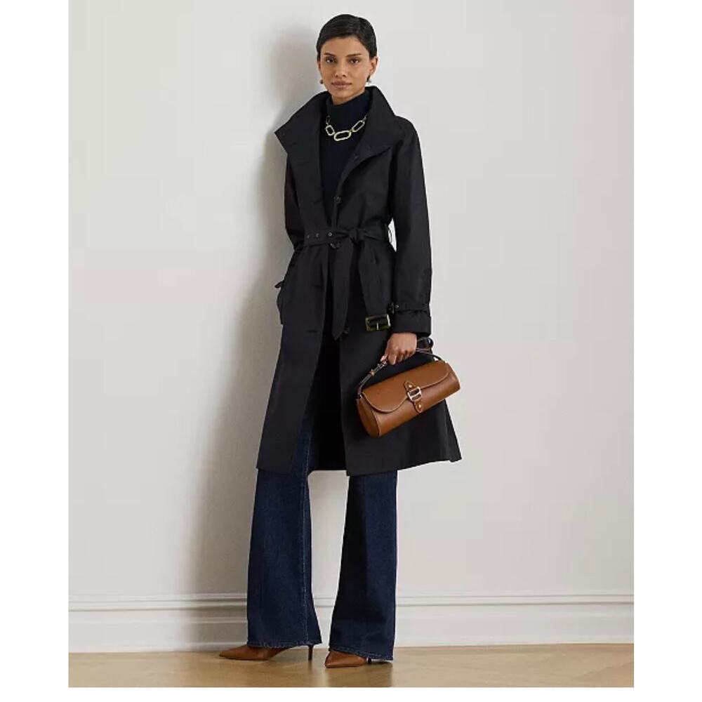 Lauren Ralph Lauren Women's Single Breasted Belted Trench Coat large NEW - Picture 2 of 5